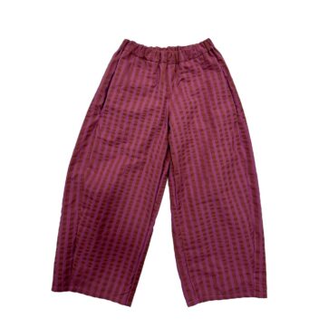 PALMAS PANTALONES BARREL RAYAS FRAMBUESA